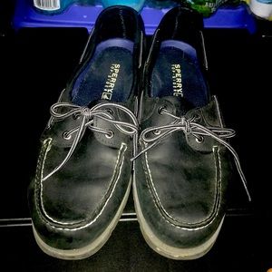 Size 12 men all black Sperry